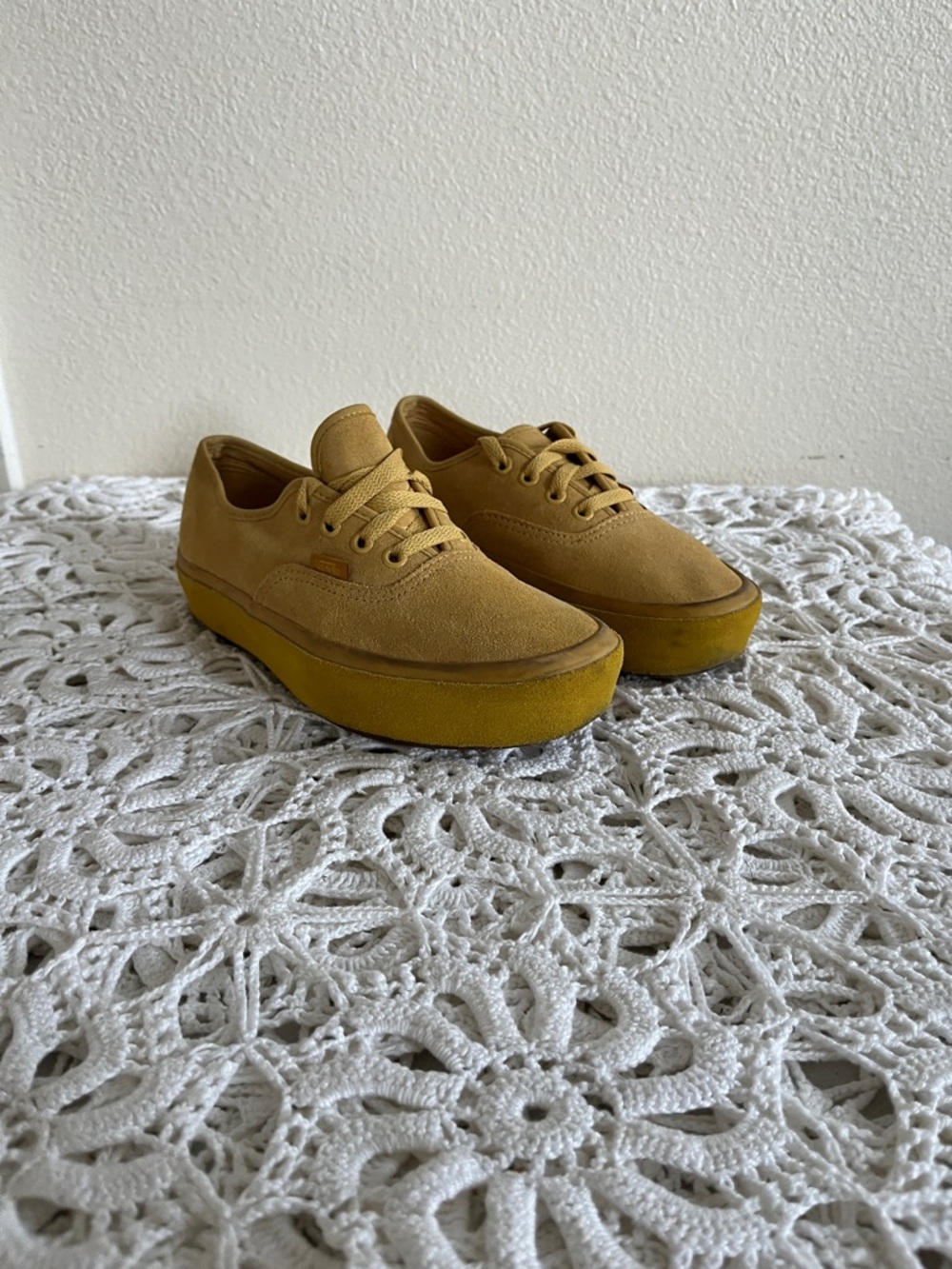 Women’s Mustard Suede Low-Top Sneakers